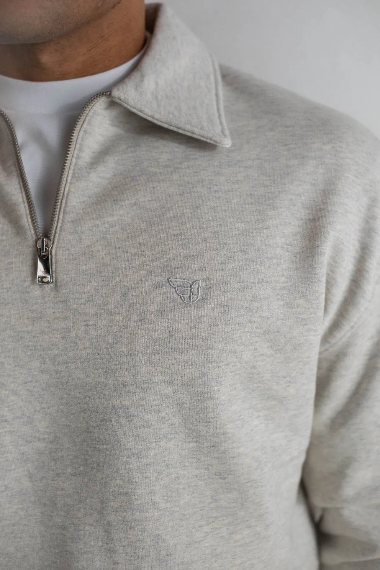 PRE-ORDER | Essential Zip Sweater | Grey Melange - CLUB 24