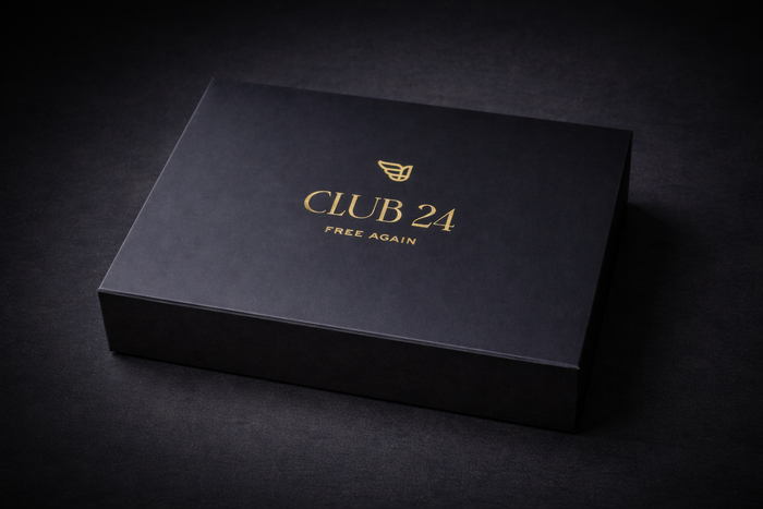 The black Freedom Gift Box with the Club 24 logo